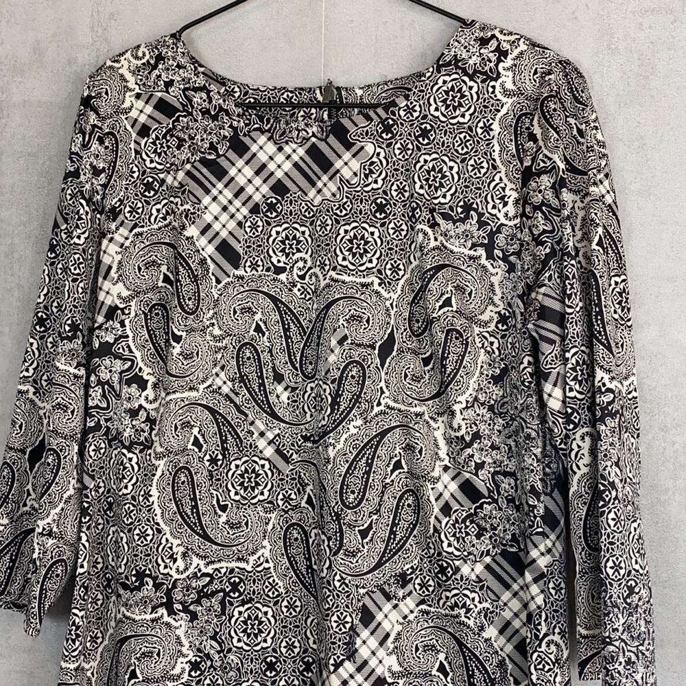 Style & Co paisley black and white dress - Picture 3 of 7